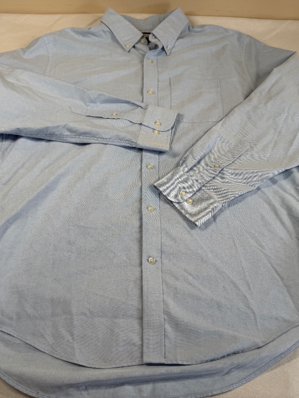 Lands’ End Men's Button Up Dress Shirt Size XL 17-17 1/2 - Light Blue